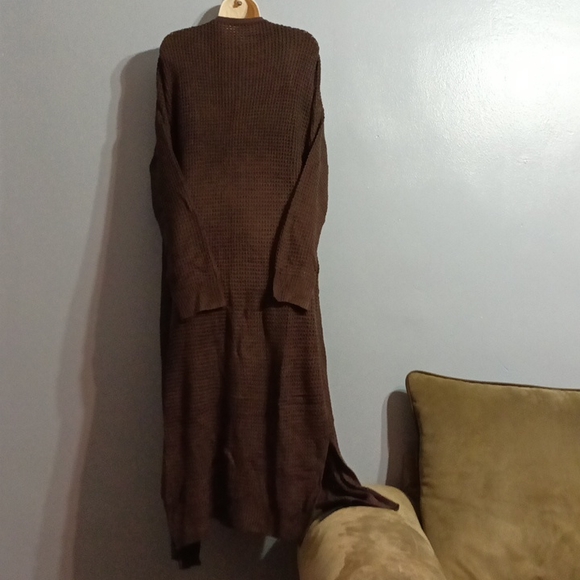 Shein Plus drop shoulder open front split hem cardigan 2xl - Picture 16 of 17